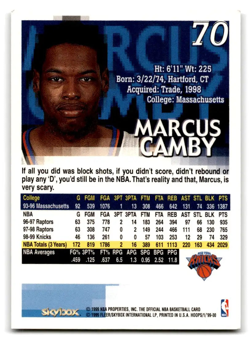 1999-00 Hoops #70 Marcus Camby - Basketball Card Single