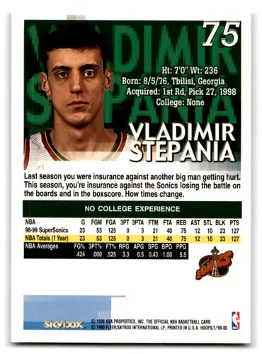 1999-00 Hoops #75 Vladimir Stepania EX Excellent ID:67508 - Basketball Card Single