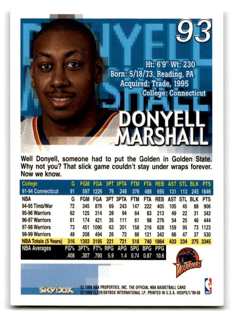 1999-00 Hoops #93 Donyell Marshall - Basketball Card Single
