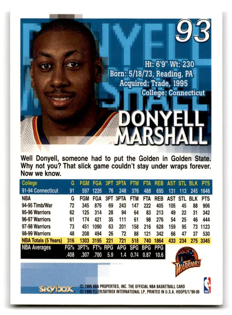 1999-00 Hoops #93 Donyell Marshall - Basketball Card Single