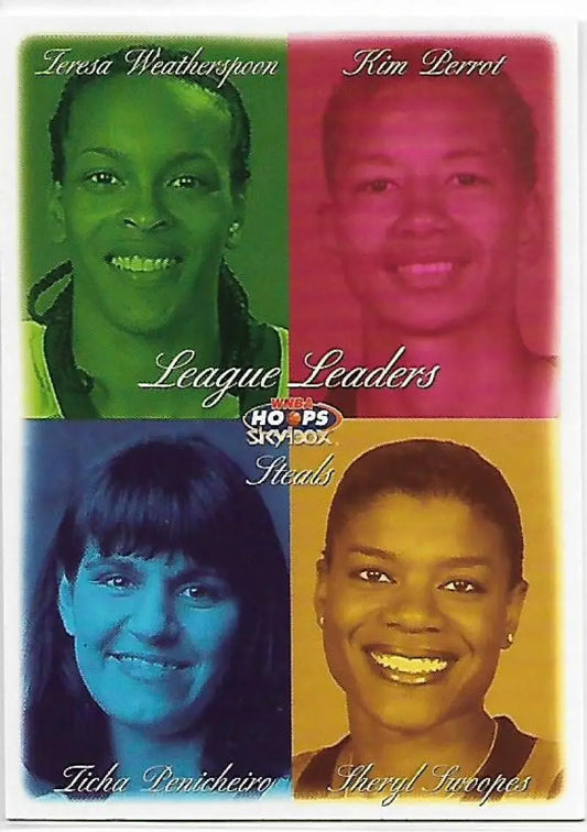1999-00 Hoops WNBA #13 Teresa Weatherspoon/Kim Perrot/Sheryl Swoopes/Ticha Penicheiro NM-MT New York Liberty/Houston