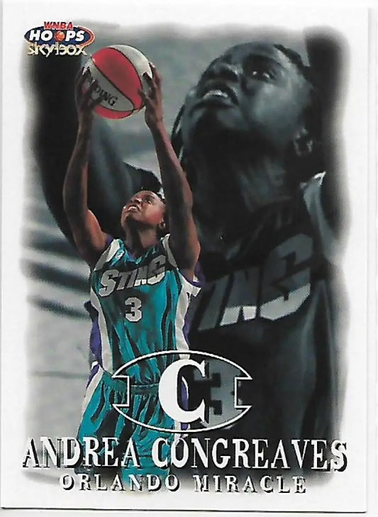 1999-00 Hoops WNBA #46 Andrea Congreaves NM-MT Orlando Miracle Basketball Card