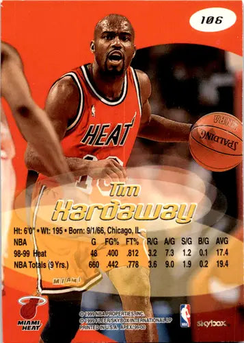 1999-00 SkyBox Apex #106 Tim Hardaway EX/NM Heat ID:45988 - Basketball Card Single