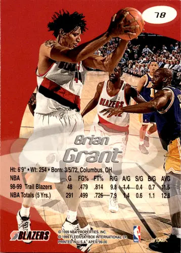 1999-00 SkyBox Apex #78 Brian Grant EX/NM Blazers ID:45984 - Basketball Card Single