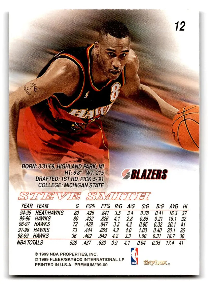 1999-00 SkyBox Premium #12 Steve Smith - Basketball Card Single