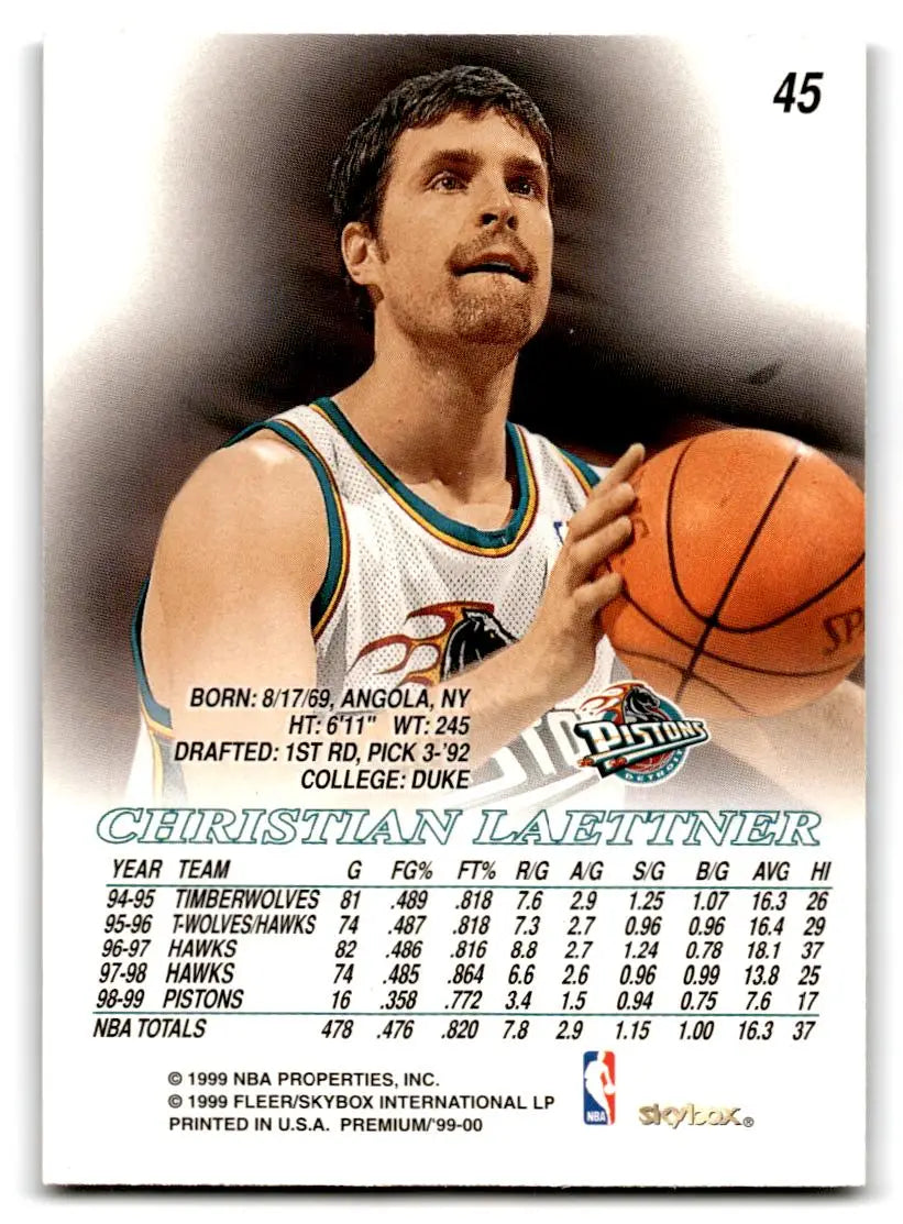 1999-00 SkyBox Premium #45 Christian Laettner - Basketball Card Single