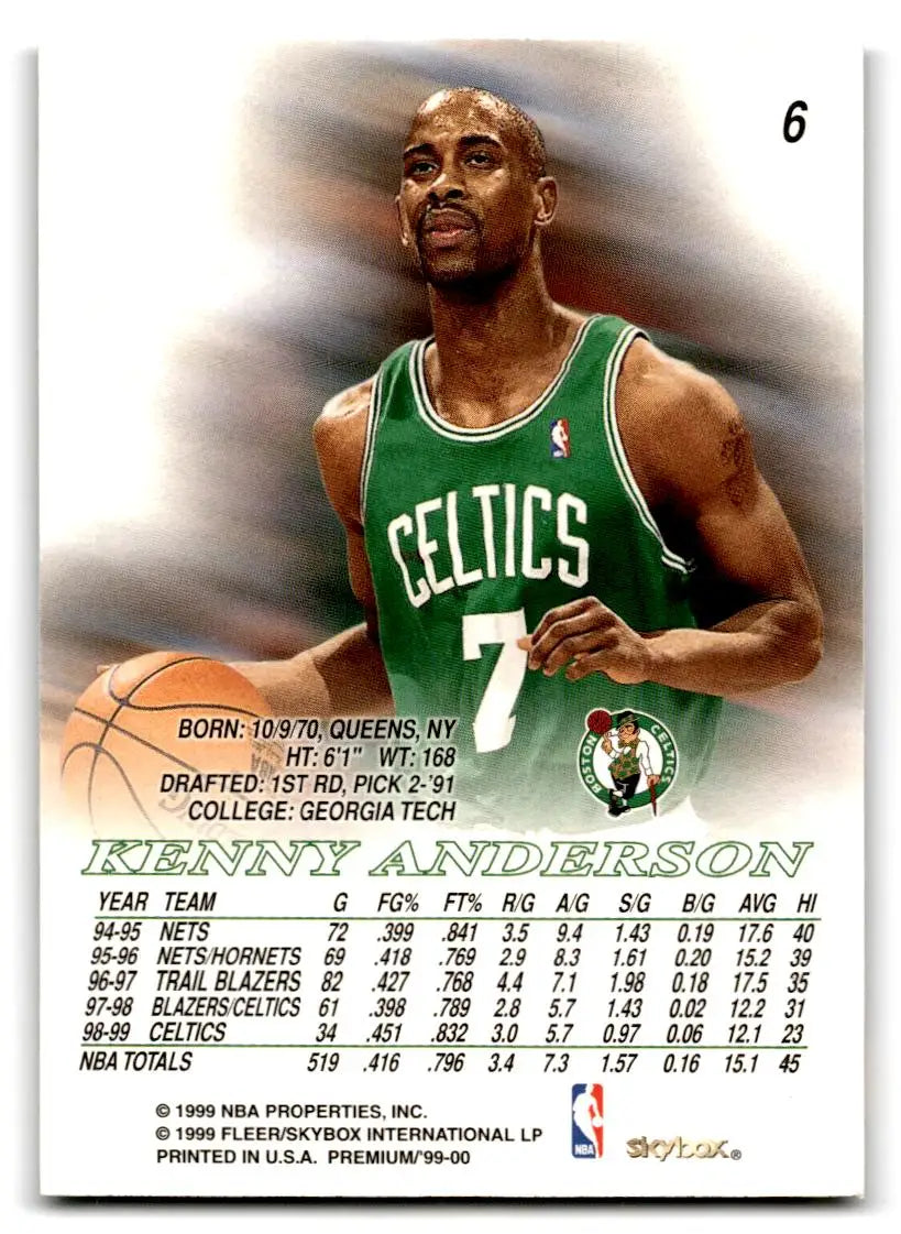 1999-00 SkyBox Premium #6 Kenny Anderson - Basketball Card Single
