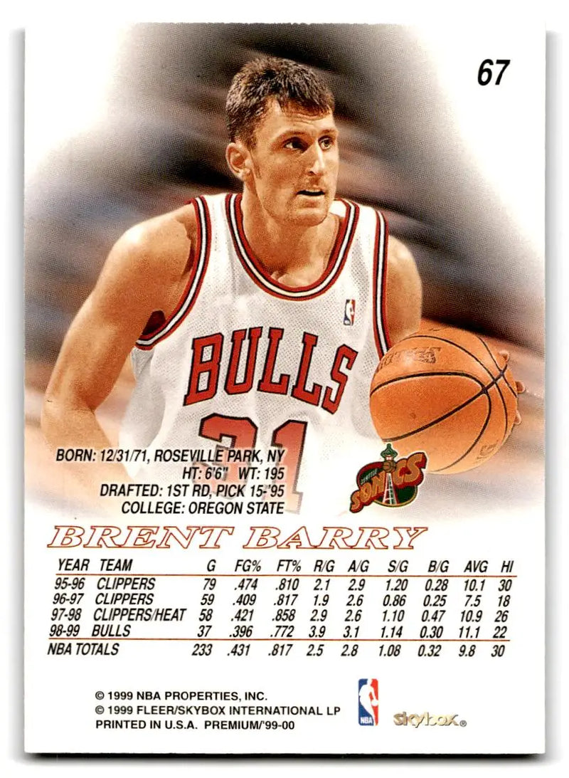1999-00 SkyBox Premium #67 Brent Barry - Basketball Card Single