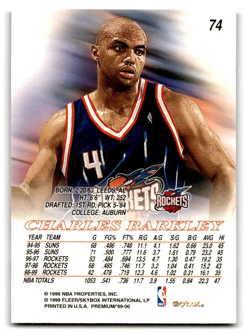 1999-00 SkyBox Premium #74 Charles Barkley - Basketball Card Single