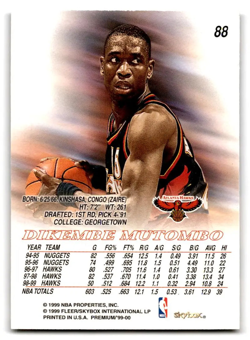 1999-00 SkyBox Premium #88 Dikembe Mutombo - Basketball Card Single