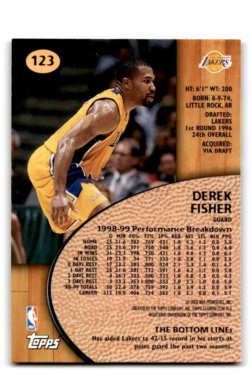 1999-00 Stadium Club #123 Derek Fisher - Basketball Card Single