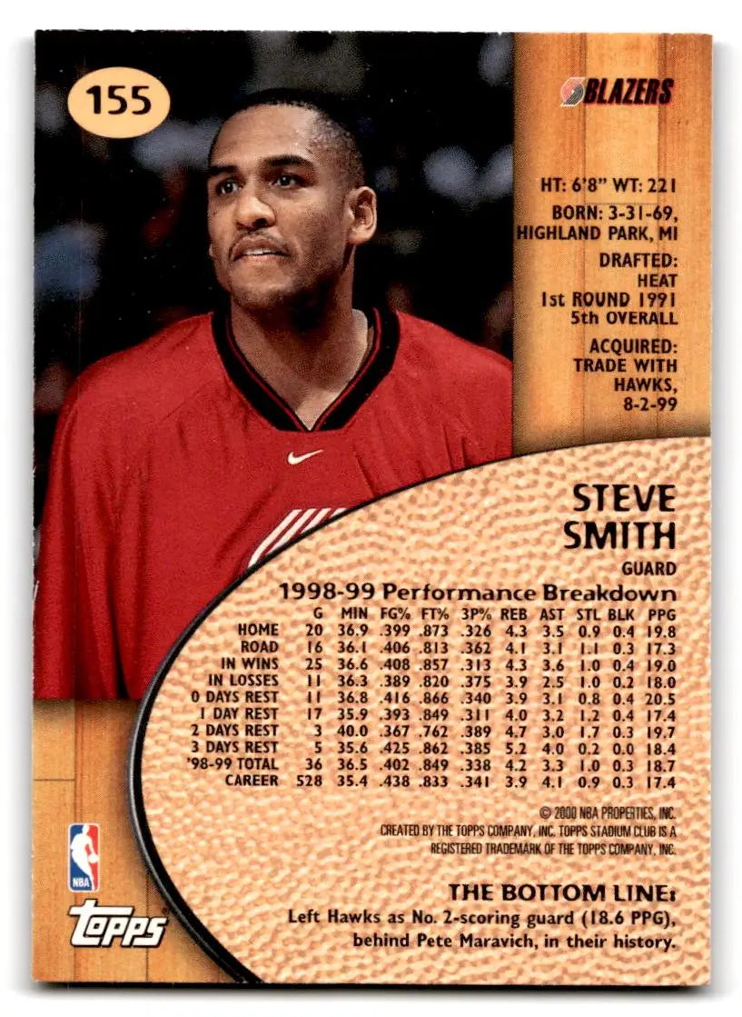 1999-00 Stadium Club #155 Steve Smith - Basketball Card Single