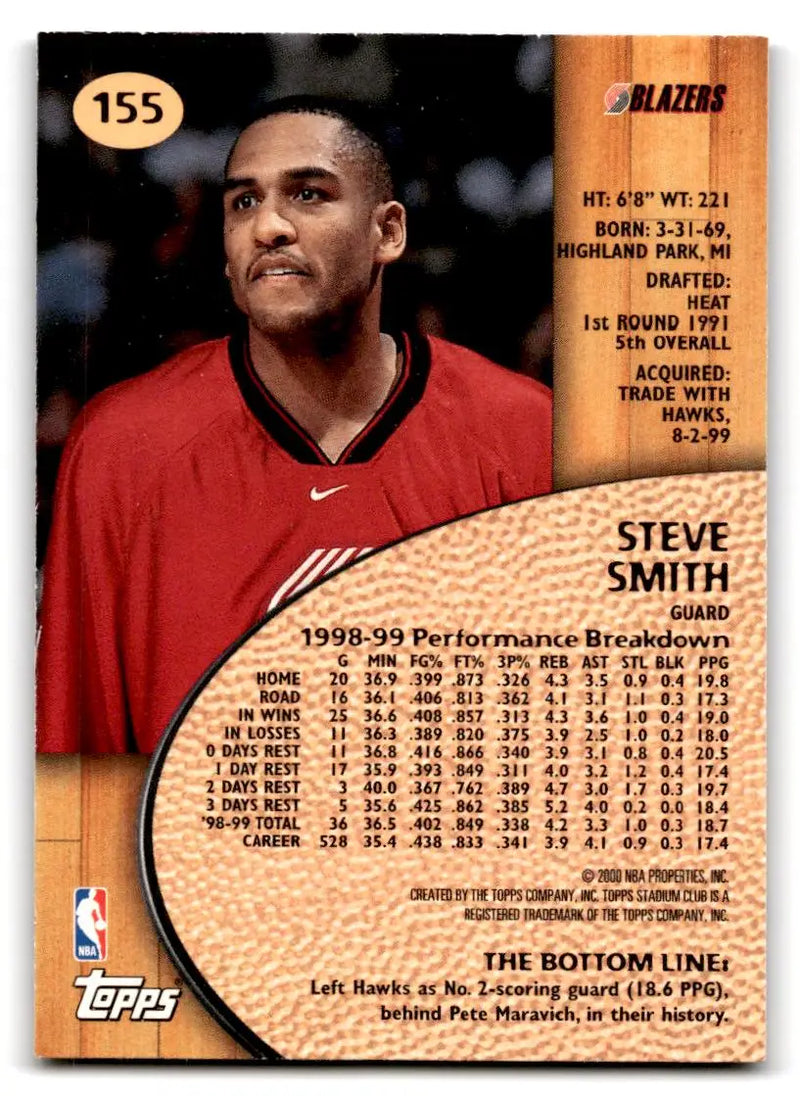 1999-00 Stadium Club #155 Steve Smith - Basketball Card Single