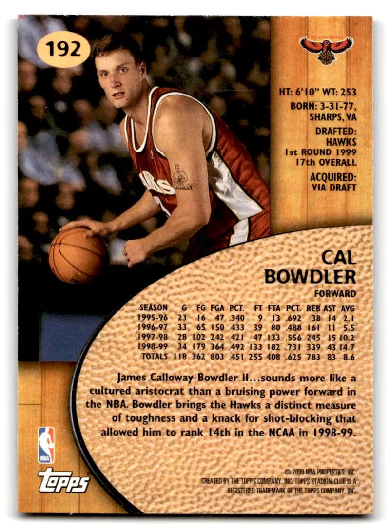 1999-00 Stadium Club #192 Cal Bowdler - Basketball Card Single