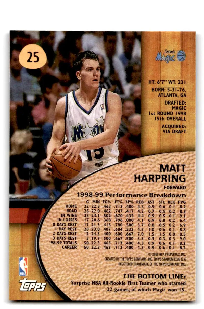 1999-00 Stadium Club #25 Matt Harpring - Basketball Card Single