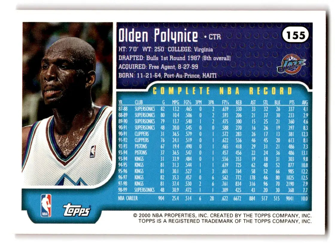 1999-00 Topps #155 Olden Polynice - Basketball Card Single