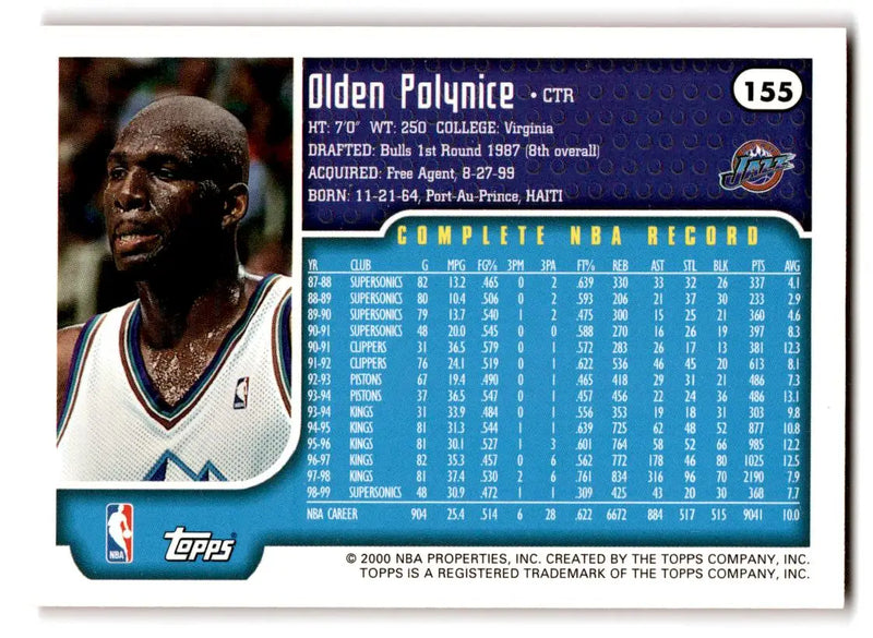 1999-00 Topps #155 Olden Polynice - Basketball Card Single