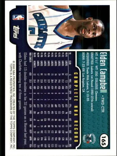 1999-00 Topps #165 Elden Campbell NM-MT Hornets ID:20753 - Basketball Card Single