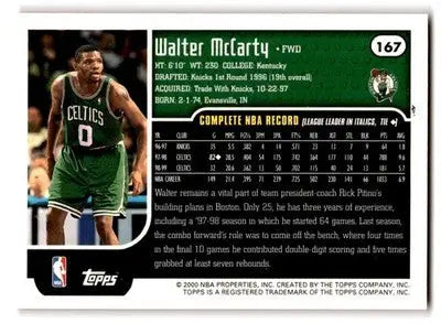 1999-00 Topps #167 Walter McCarty - Basketball Card Single