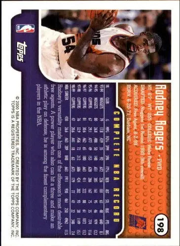 1999-00 Topps #198 Rodney Rogers NM Near Mint ID:20744 - Basketball Card Single