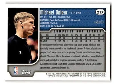 1999-00 Topps #217 Michael Doleac - Basketball Card Single