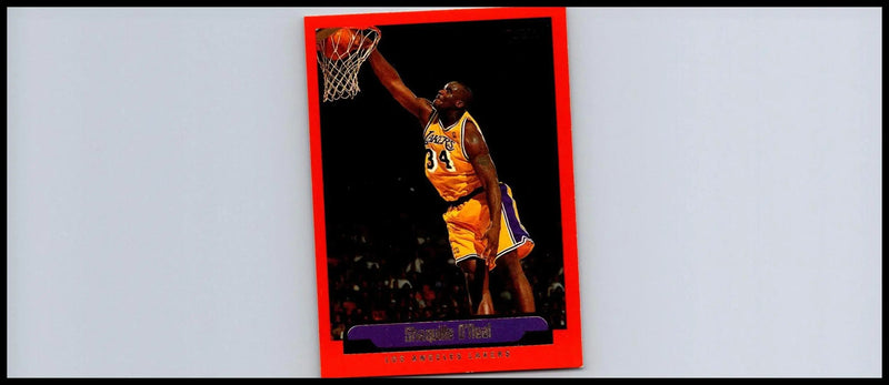 1999-00 Topps #23 Shaquille O’Neal trading card featuring basketball legend Shaquille O’Neal