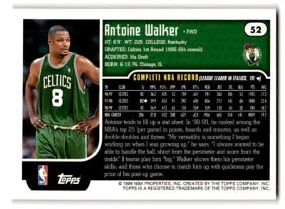 1999 Topps Antoine Walker basketball trading card from the 1999-00 Topps series