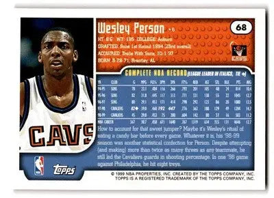 1999-00 Topps #68 Wesley Person - Basketball Card Single