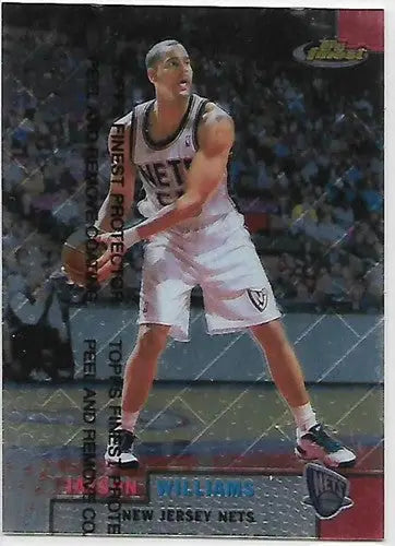 Hassan Williams basketball card from 1999-00 Topps Finest featuring Jayson Williams with original gloss