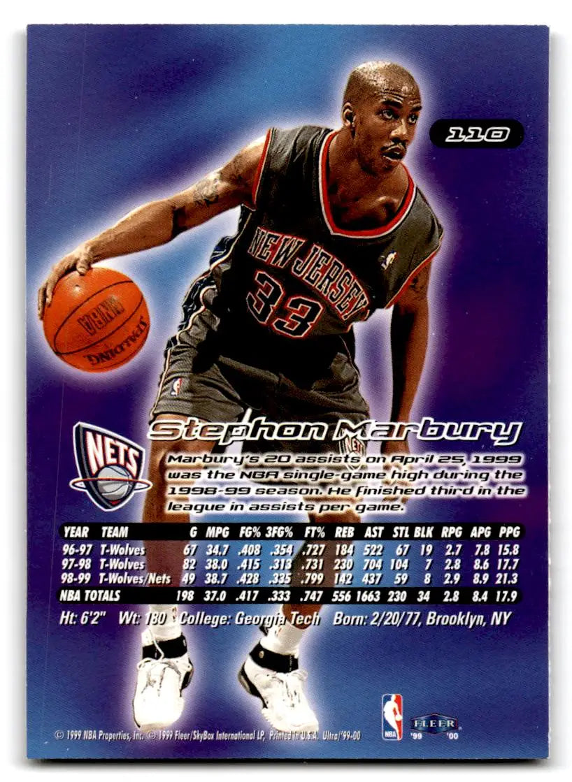 1999-00 Ultra #110 Stephon Marbury - Basketball Card Single