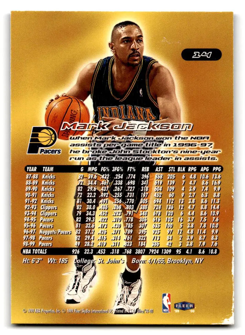 1999-00 Ultra #14 Mark Jackson - Basketball Card Single