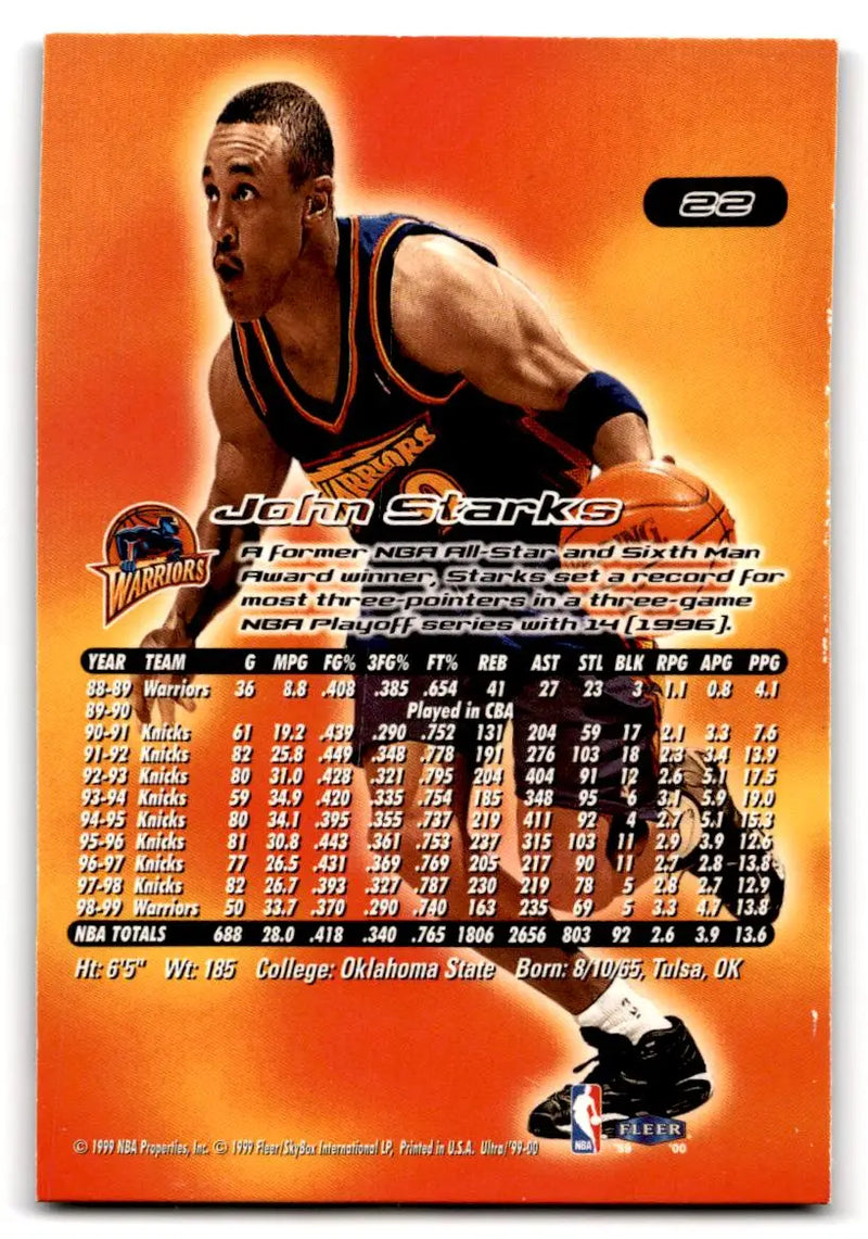 1999-00 Ultra #22 John Starks - Basketball Card Single