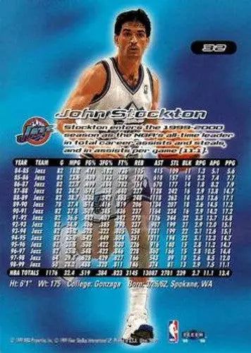 1999-00 Ultra #32 John Stockton NM Near Mint Jazz - Basketball Card Single