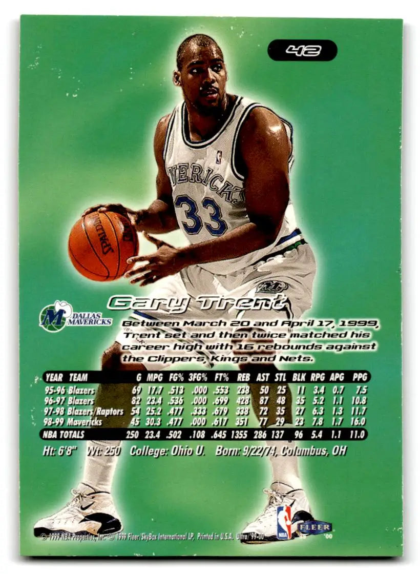 1999-00 Ultra #42 Gary Trent - Basketball Card Single