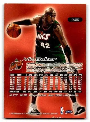 1999-00 Ultra #43 Vin Baker - Basketball Card Single
