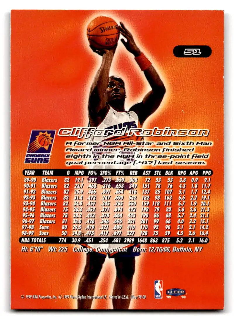 Clifford Robinson trading card from the 1999-00 Ultra #51 series