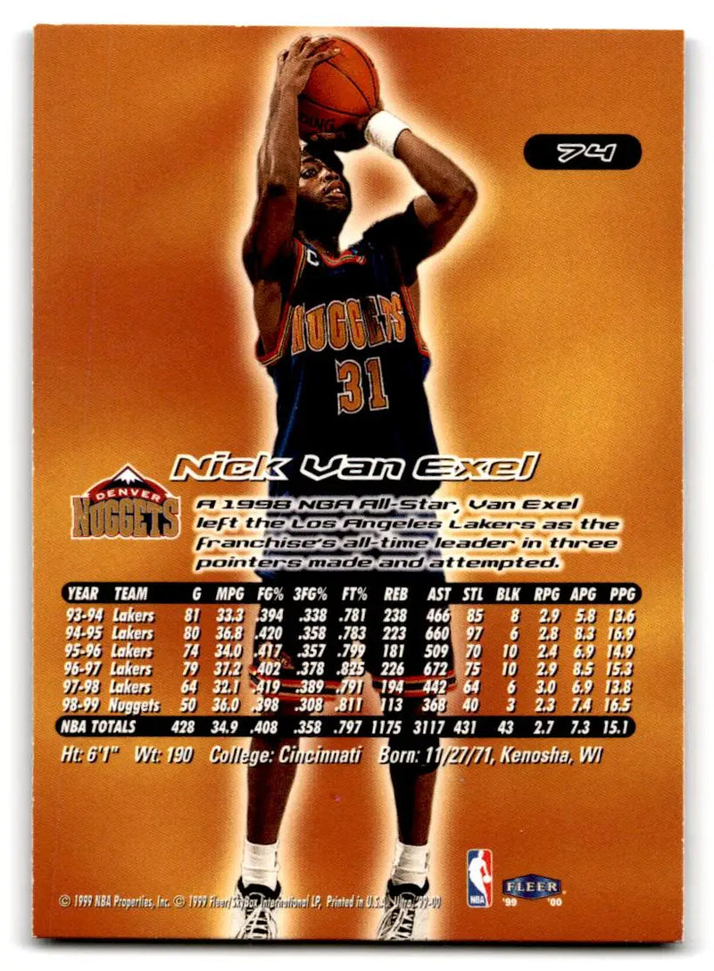 1999-00 Ultra #74 Nick Van Exel - Basketball Card Single