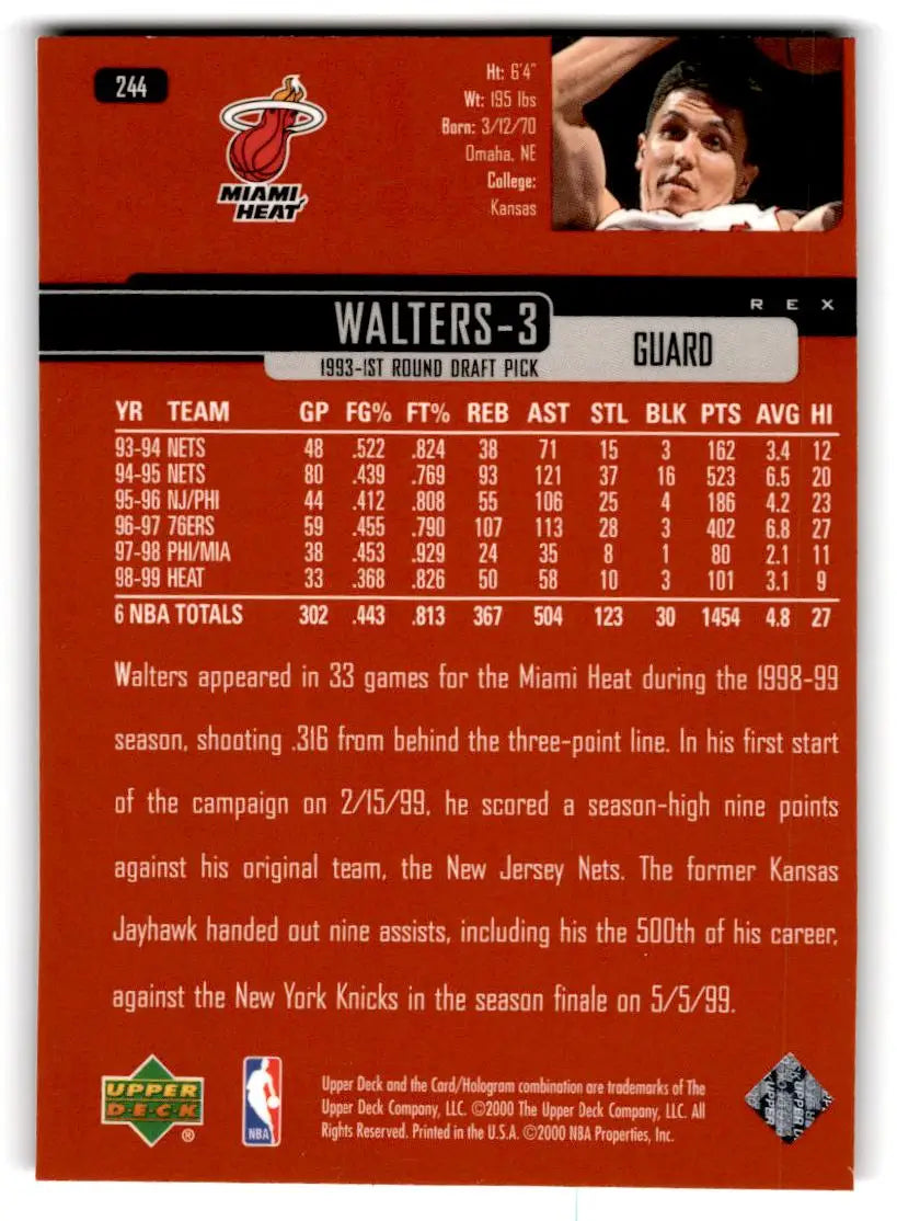 1999-00 Upper Deck #244 Rex Walters - Basketball Card Single