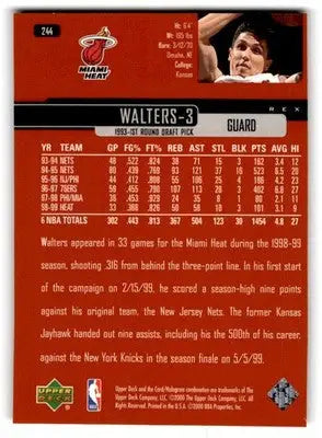 1999-00 Upper Deck #244 Rex Walters - Basketball Card Single
