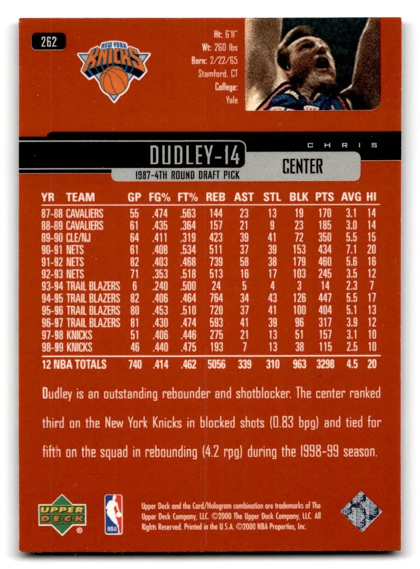 1999-00 Upper Deck #262 Chris Dudley - Basketball Card Single