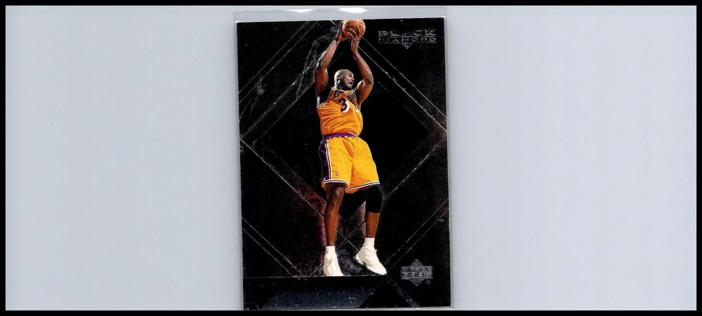 Basketball trading card featuring 1999-00 Upper Deck Black Diamond Shaquille O’Neal
