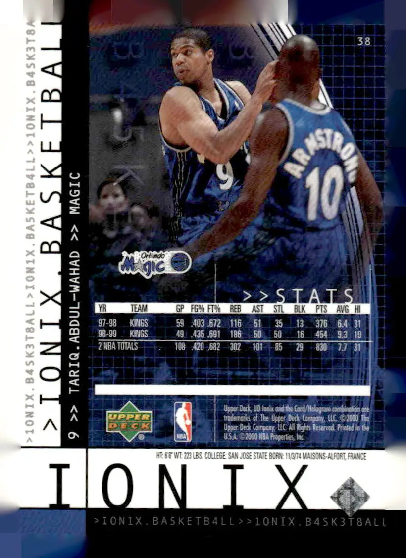 1999-00 Upper Deck Ionix #38 Tariq Abdul-Wahad Base Orlando Magic - Basketball Card Single