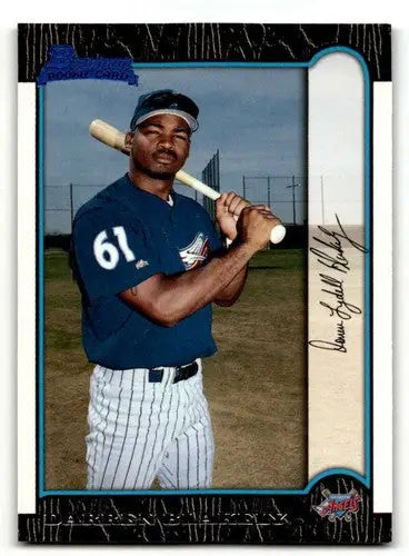 Original gloss Baseball card featuring Darren Blakely Anaheim Angels player from 1999 Bowman #374