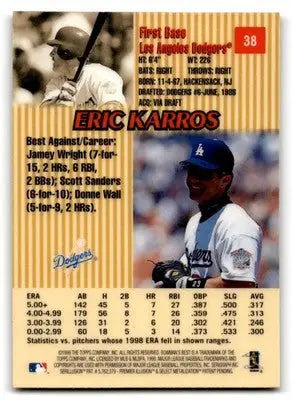 1999 Bowman Baseball ’s Best Eric Karros #38 Los Angeles Dodgers - Baseball Card Single
