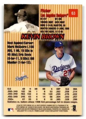 1999 Bowman Baseball ’s Best Kevin Brown #63 Los Angeles Dodgers - Baseball Card Single