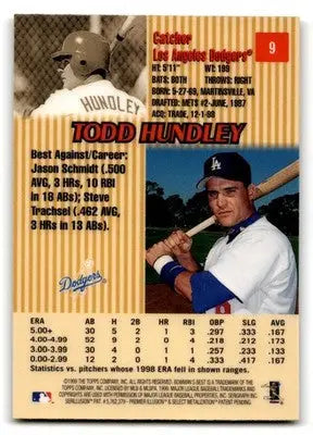 1999 Bowman Baseball ’s Best Todd Hundley #9 Los Angeles Dodgers - Baseball Card Single