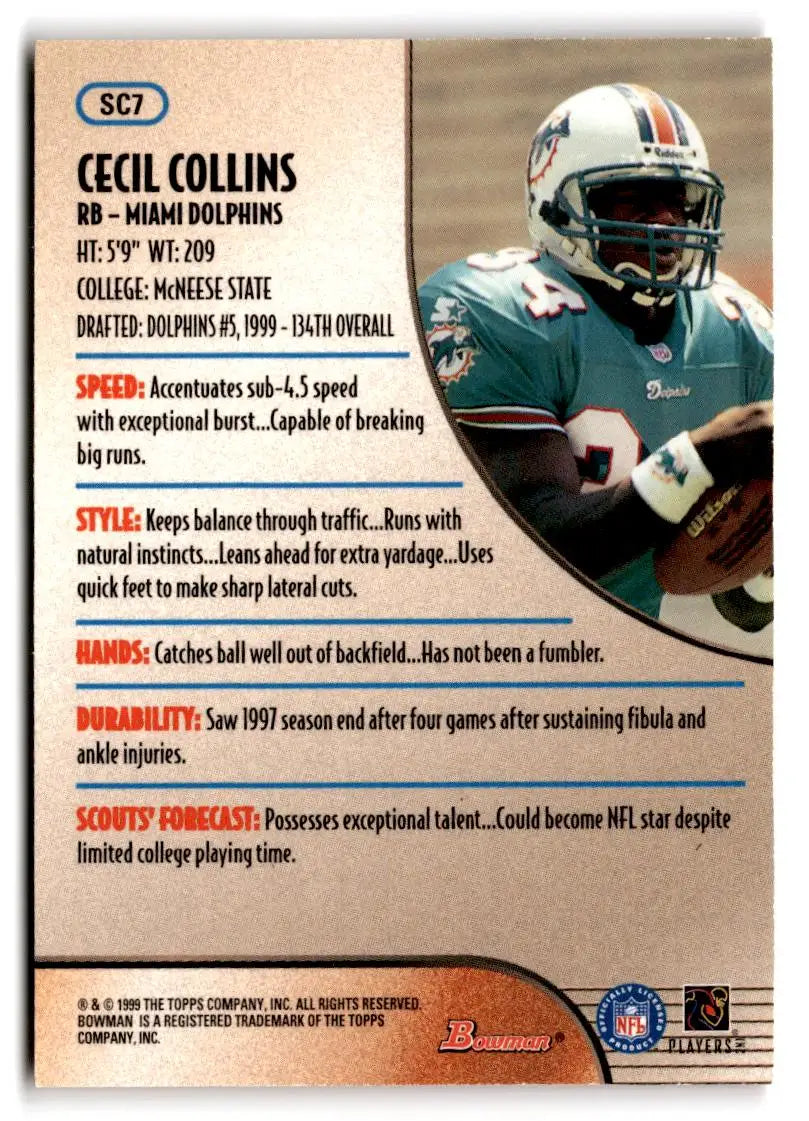 1999 Bowman #SC7 Cecil Collins Scout’s Choice - Football Card Single