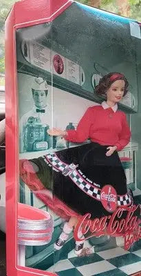 1999 Coca-Cola 1950s Soda Fountain Diner Barbie Doll Collectors Edition Mattel - Other