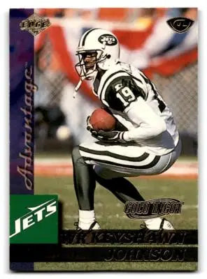 Keyshawn Johnson football card featuring Keyshawn Johnson Gold Ingot design