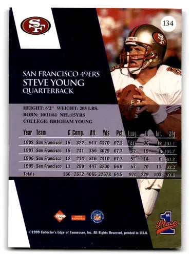 1999 Collector’s Edge First Place #134 Steve Young NM Near Mint 49ers ID:67976 - Football Card Single